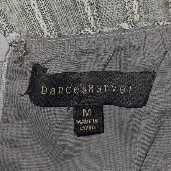 Dance & marvel cotton gray striped cold shoulder romper jumpsuit medium *A1 - Picture 4 of 7